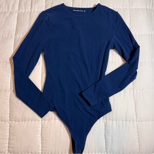 Abercrombie Long-Sleeve Cotton-Blend Seamless Fabric Crew Bodysuit